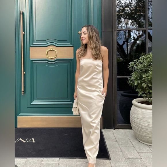 ZARA WOMAN NWT FW22 VANILLA SATIN EFFECT DRESS 8342/230/014 - Picture 9 of 14